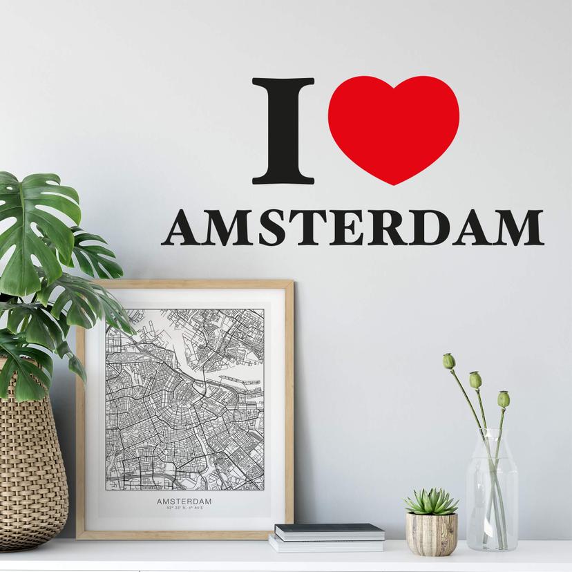 Sticker mural - I love Amsterdam