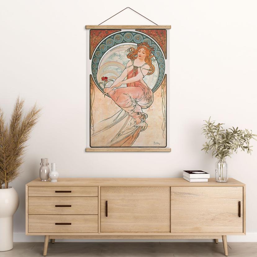 Póster de tela Mucha - Cuatro artes: Pintura