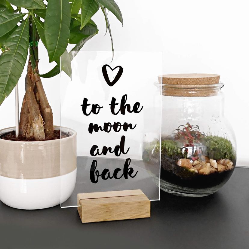 Tischaufsteller - Love to the moon and back