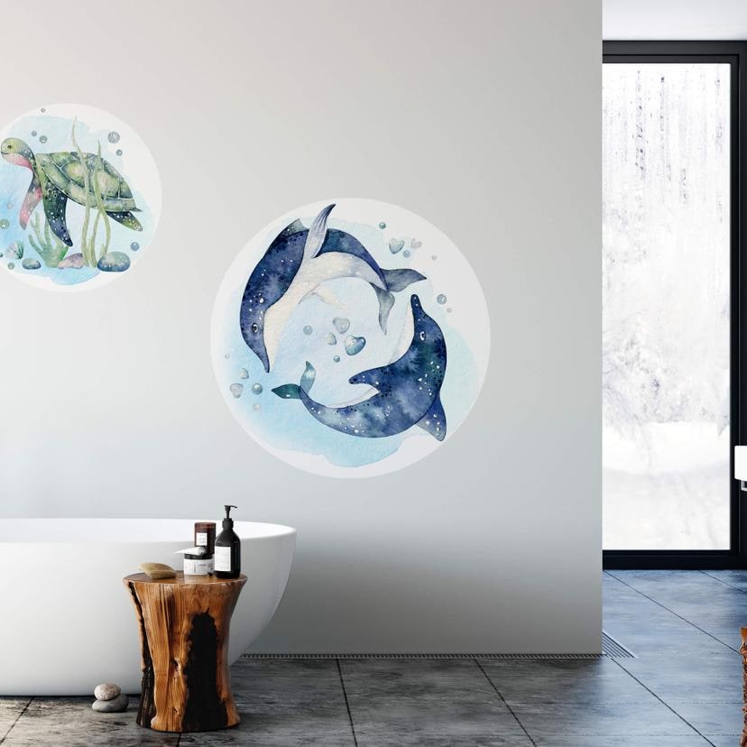Sticker mural Kvilis - Dauphin - Rond