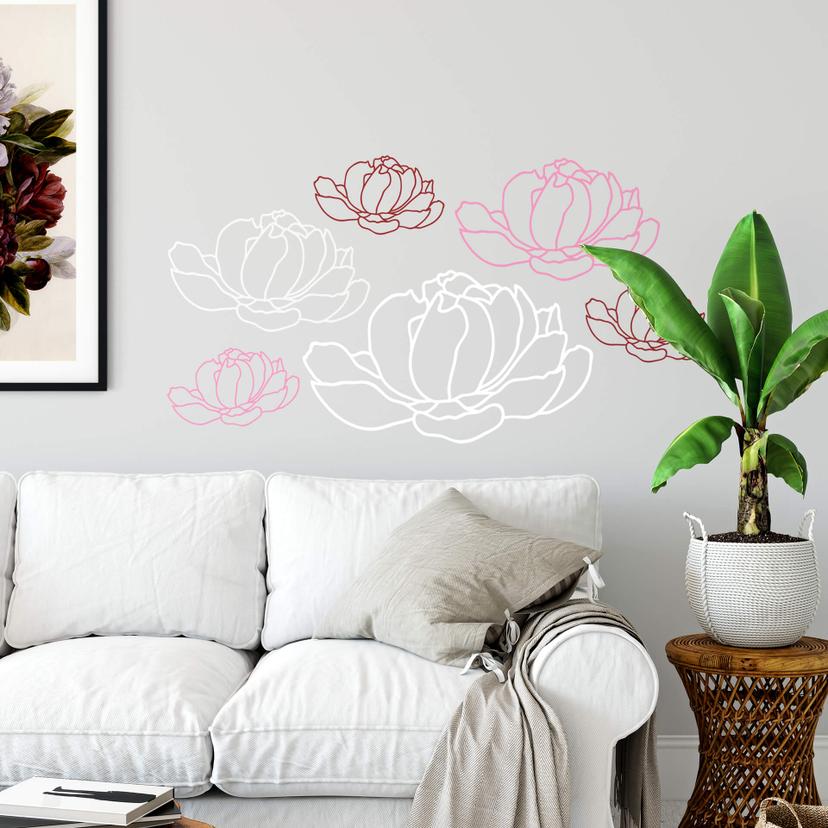 Muursticker Peony Blossom 01