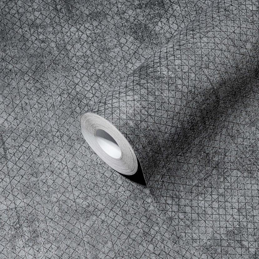 Antracitgrå non-woven mönster tapet modern design non-woven tapet vardagsrum