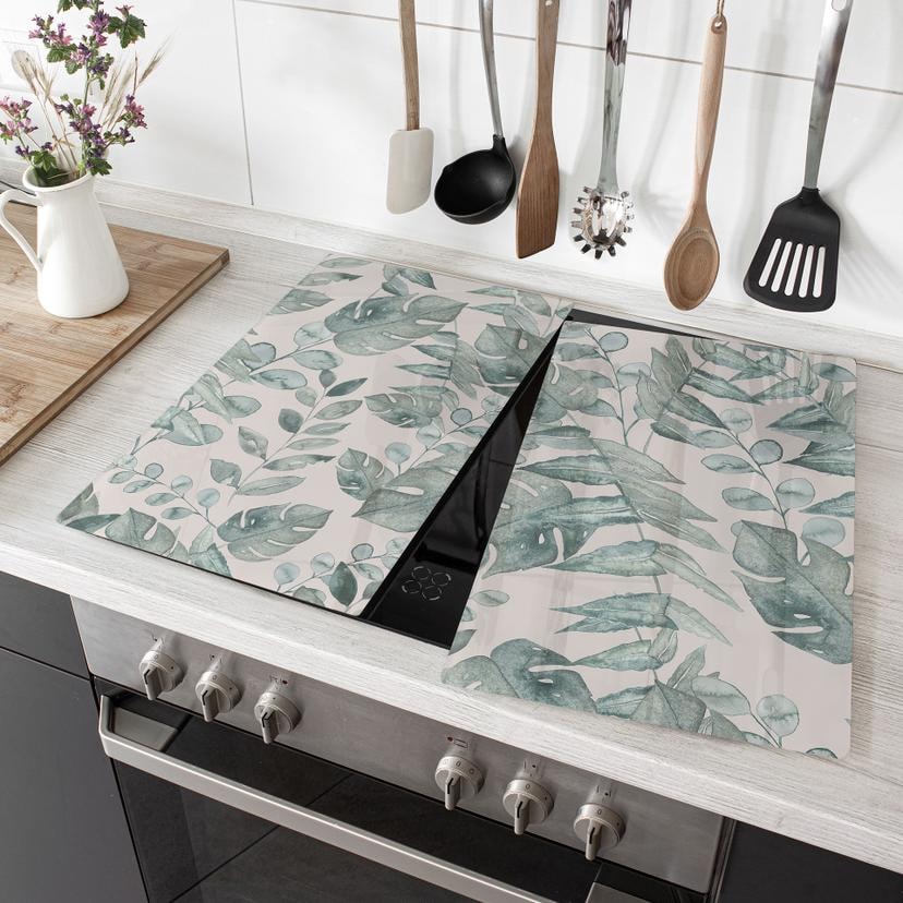 Låg til komfur jungleblade akvarel creme - Bloomery Decor