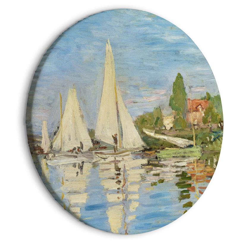 Rundes Leinwandbild Monet - Regatta bei  Argenteuil