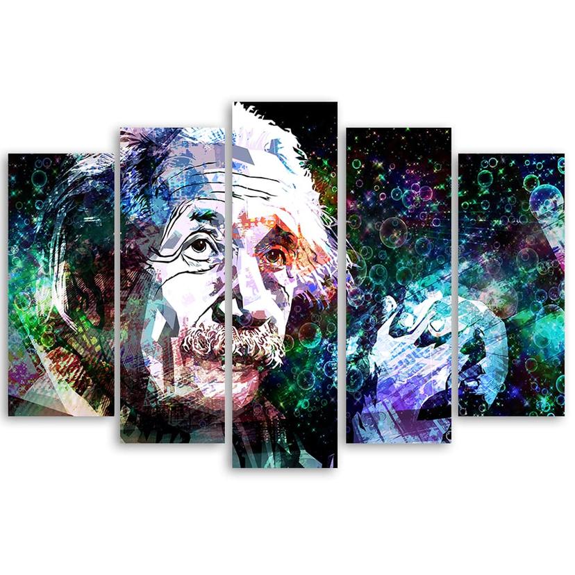 Stampa su tela 5 pezzi, Albert Einstein