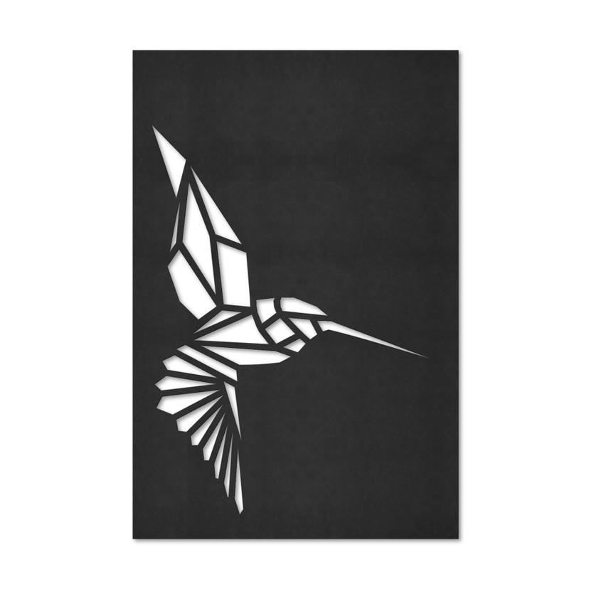 Décoration en bois MDF - Colibri origami