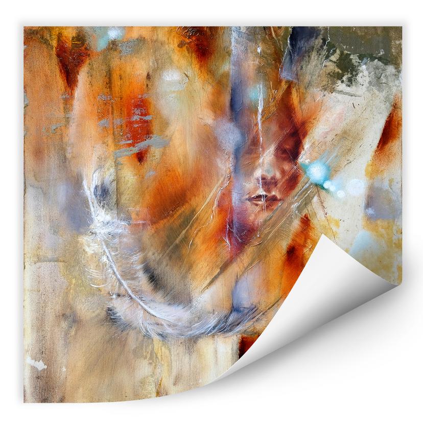 Wallprint - Schmucker - Cora mit Federn