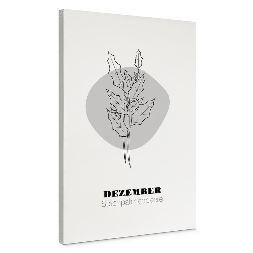 Personalisierbares Leinwandbild Monatsblume Dezember