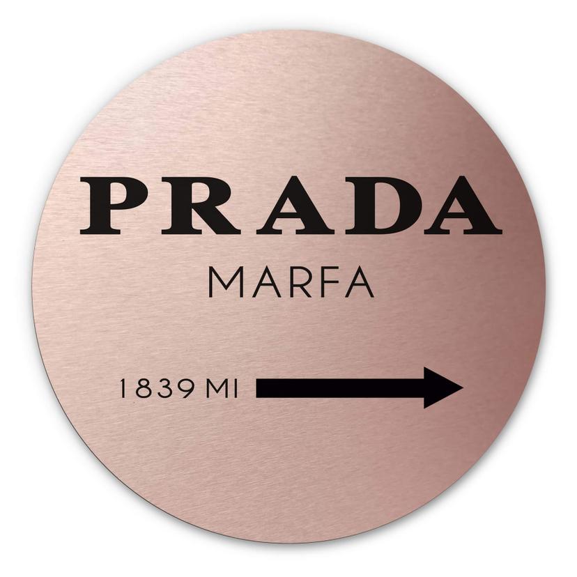 Wandcirkel Alu-Dibond Prada Marfa - koper effect