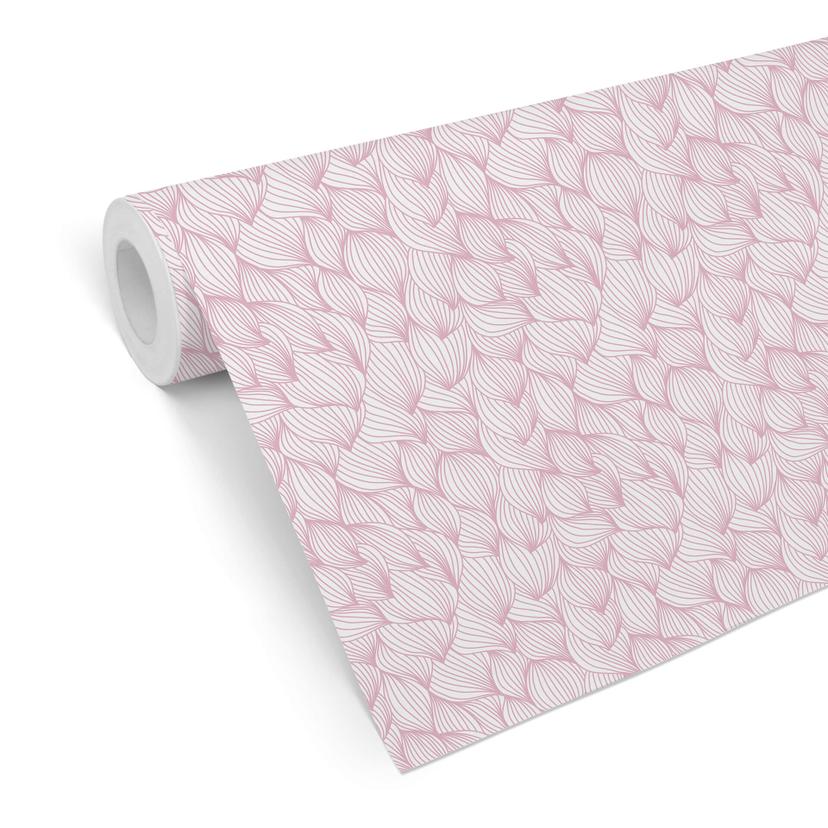 Tapet med mønster - grafiske bølger - pink