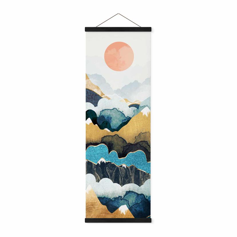 Affiche textile Sommet de montagne au-dessus des nuages - SpaceFrog Designs