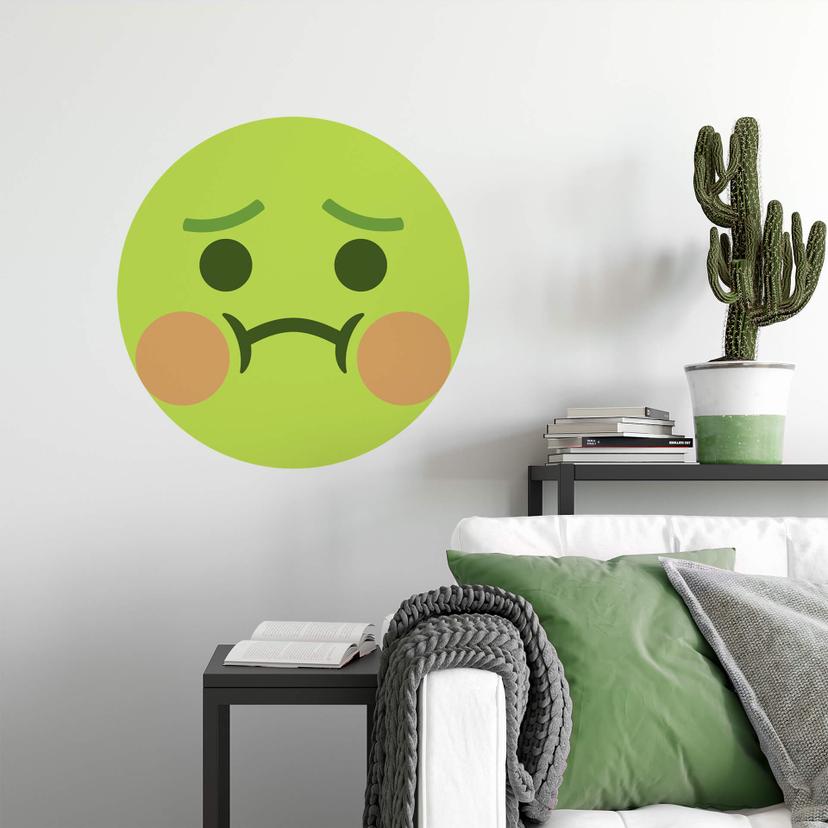Muursticker Emoji Misselijk
