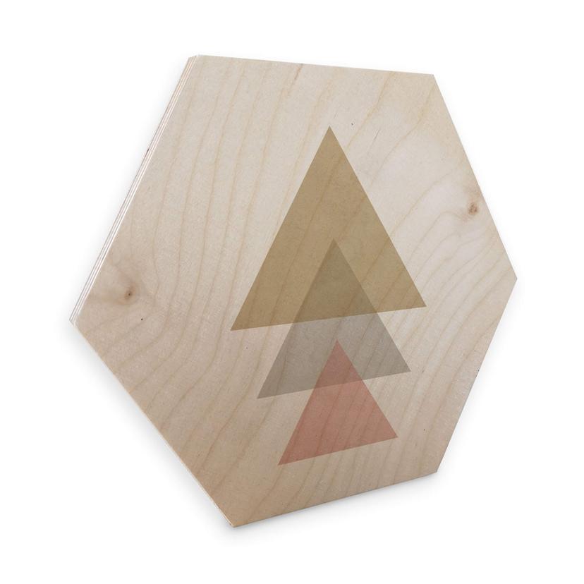 Hexagon Hout Nouveauprints - Pink Triangles