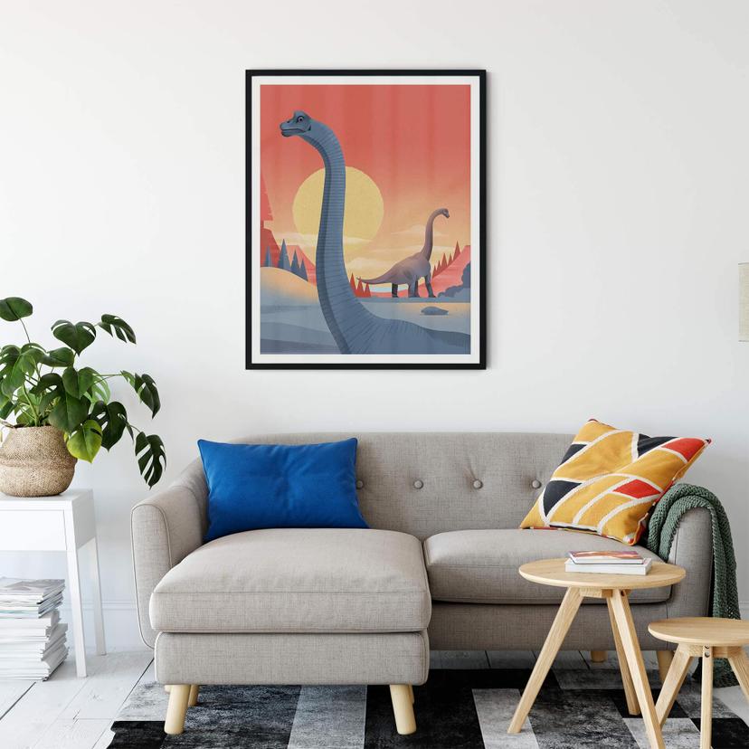 Poster Braun - Brachiosaurus