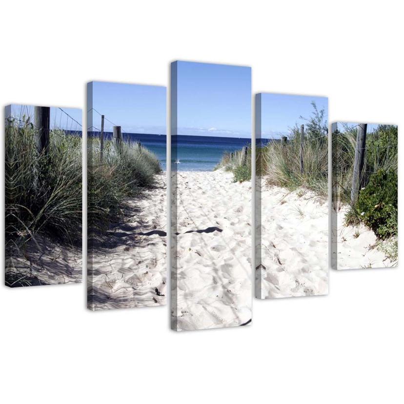 Lærredstryk 5 stykker, Havstrandsandgræs