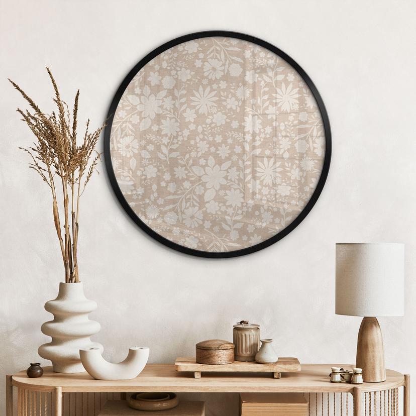 Poster di fiori vintage in lino - Bloomery Decor - Rotondo