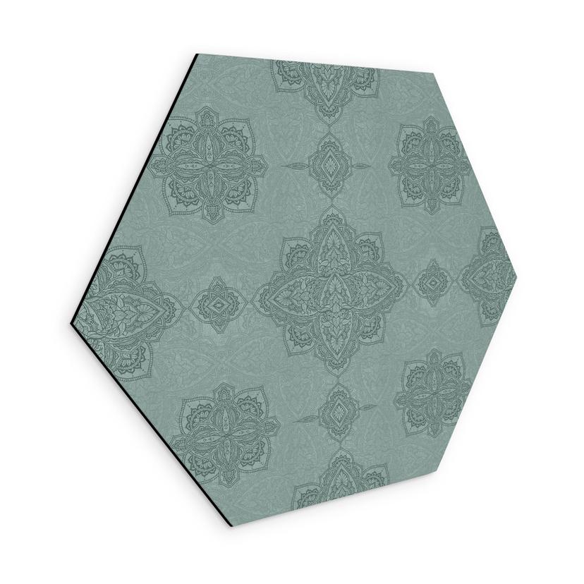 Sekskantet Billede Mønster Marrakech Grøn - Bloomery Decor - Aluminium Dibond