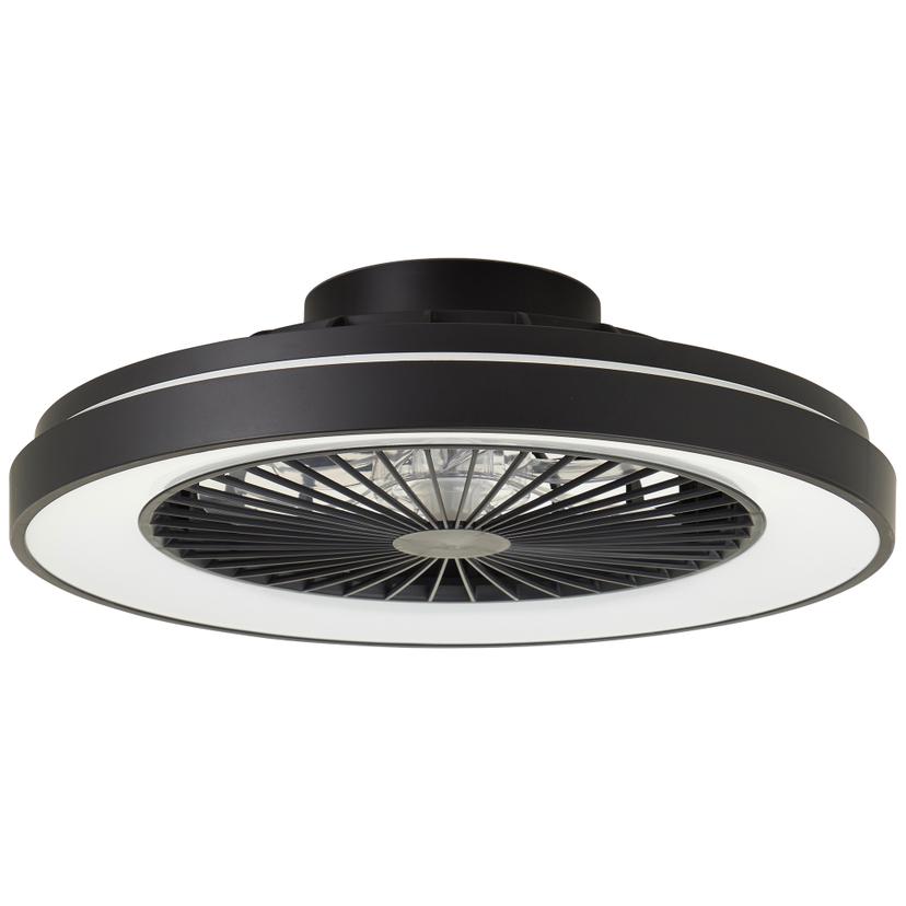 Deckenleuchte Levin, schwarz, 13,7 x 48,5 cm, Deckenventilator mit LED