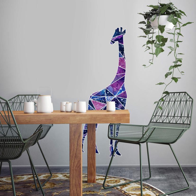 Adesivo murale Polygon - Giraffa