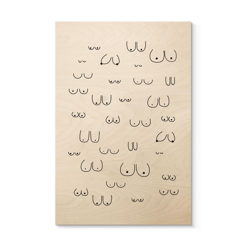 Cuadro de madera Line Art - Diversidad de la feminidad - Kerr-Dineen