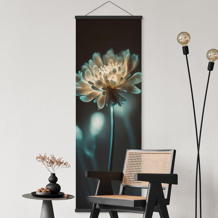 Póster de tela Corazón de flor luminoso - Treechild - Panorama
