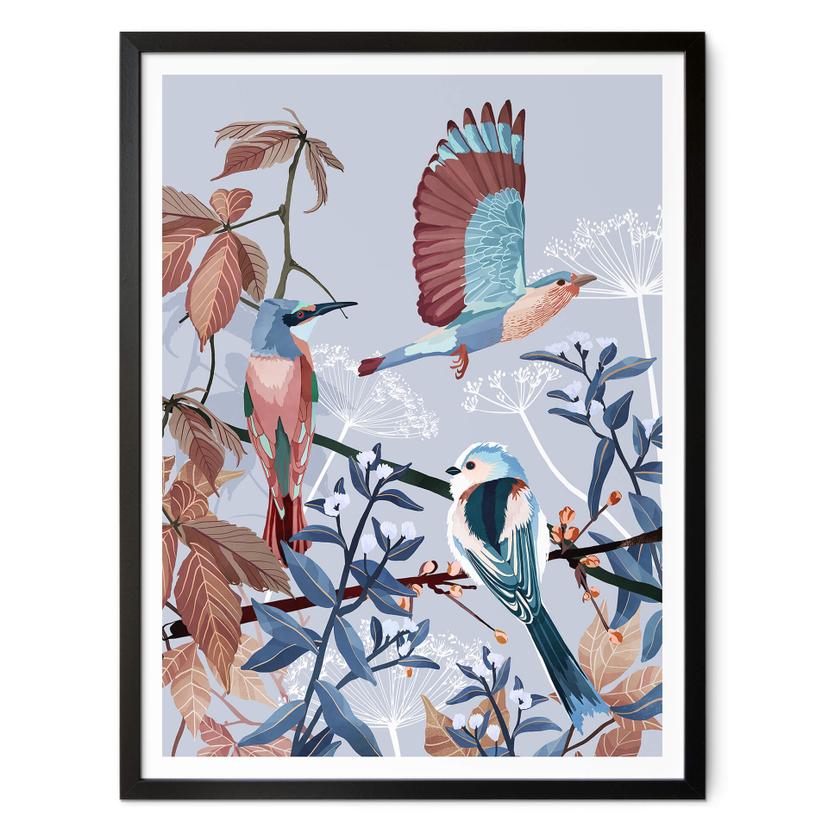 Póster Goed Blauw - Aves en invierno