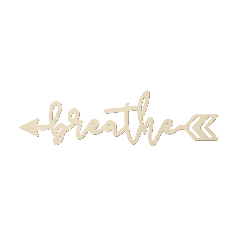 Lettere in legno –  Breathe freccia