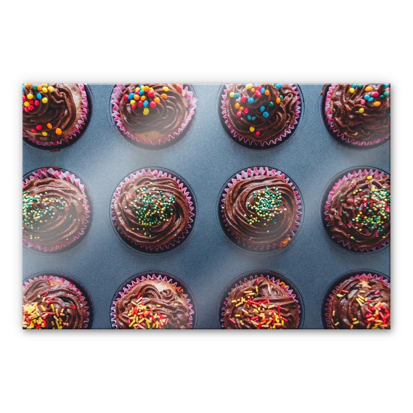 Tableau en verre acrylique - Muffins pour anniversaire
