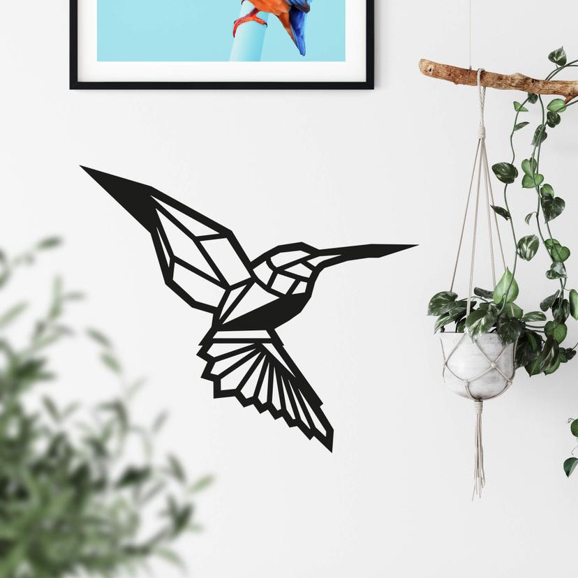 Muursticker origami kolibrie