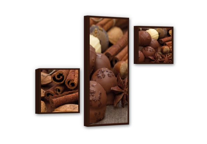 Tableau sur toile Rêve de chocolat 02 (3 parties)