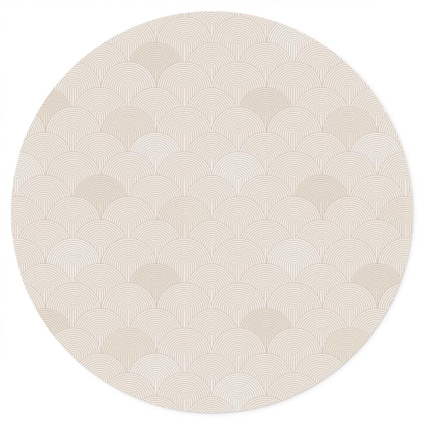 Wallsticker Abstrakta halvcirklar i mjuk beige - Bloomery Decor - Rund