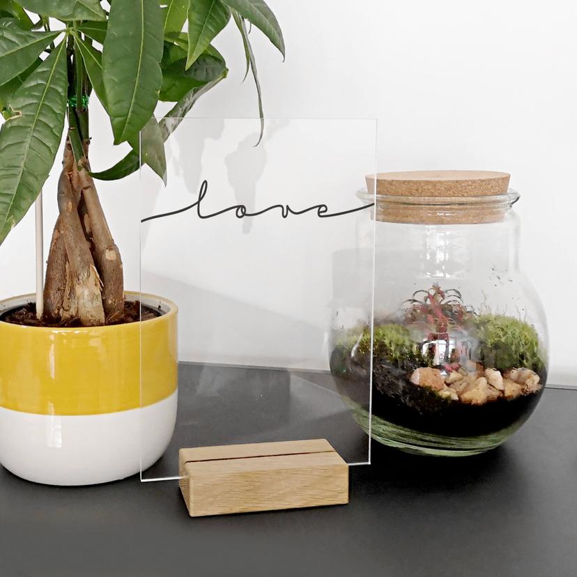 Decoro acrilico + supporto Love