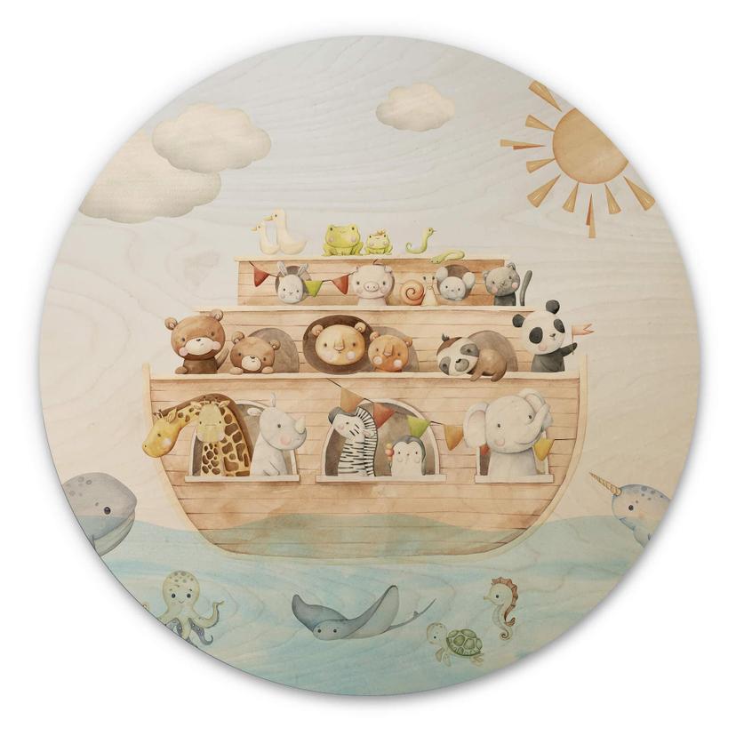 Væg cirkel træ Oliver Robins - Noahs Ark