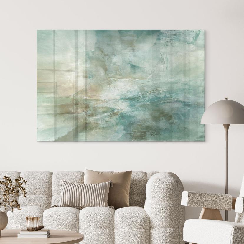 Acrylglasbild Salbeigrünes Nebellicht - Schmucker