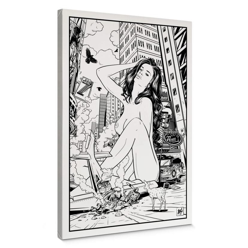 Lienzo Drawstore - Desastre Pin Up Accidente de Avión