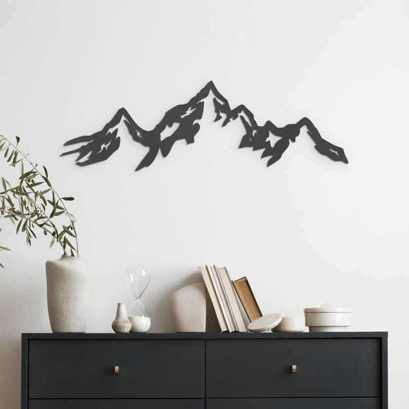MDF - Décoration en bois « Panorama de montagne »