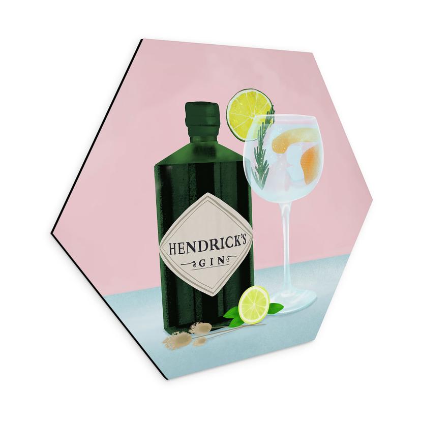Hexagon Dibond Gin og tonic-cocktail - Lizde