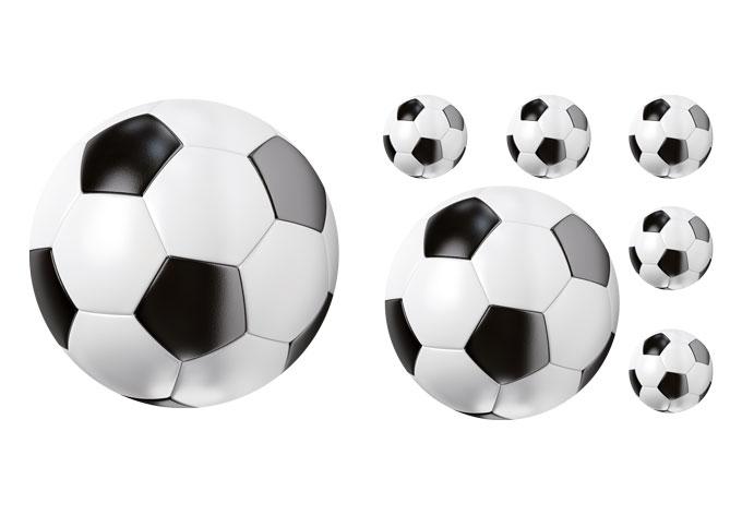 Composizione con palloni da calcio
