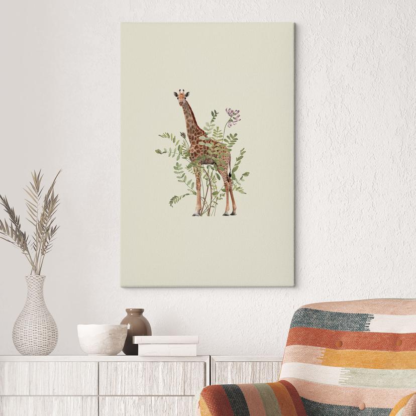 Stampa su tela Giraffa floreale - Frida Floral Studio