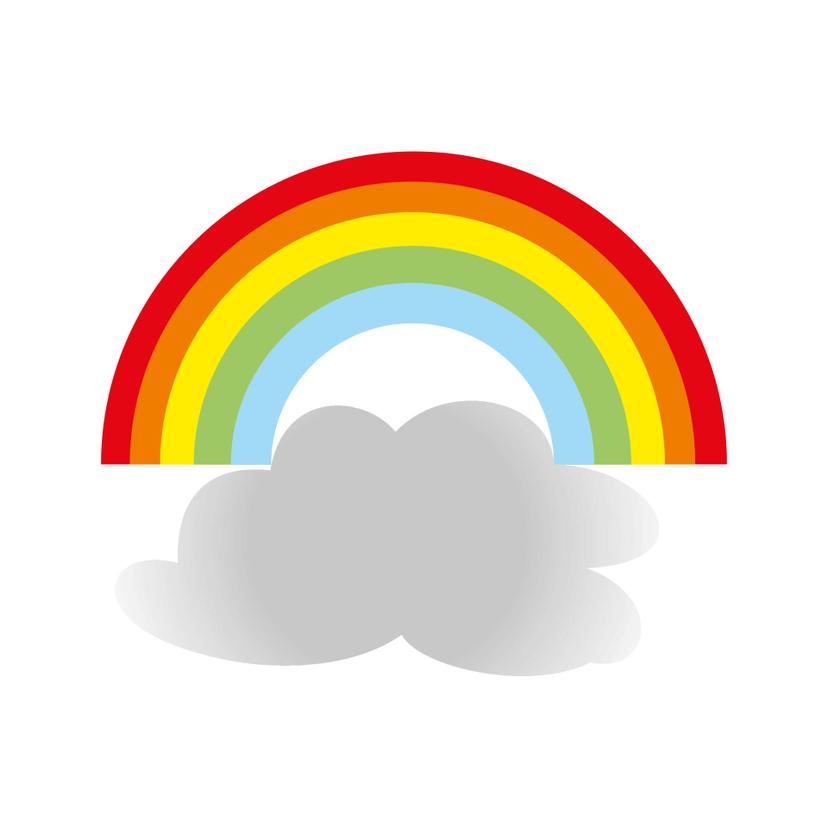Adesivo murale - Arcobaleno con nuvola