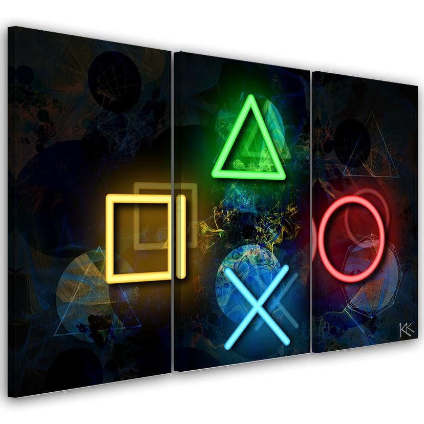 Canvas print 3 dele, knapper til controlleren