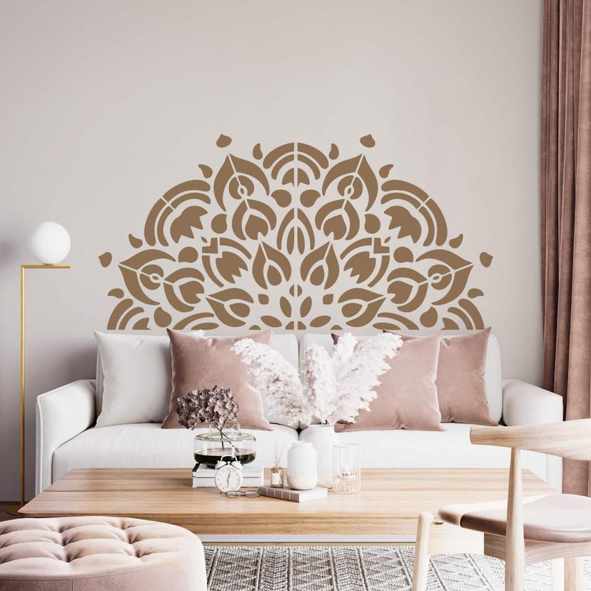 Sticker mural Demi-mandala - ornement boho