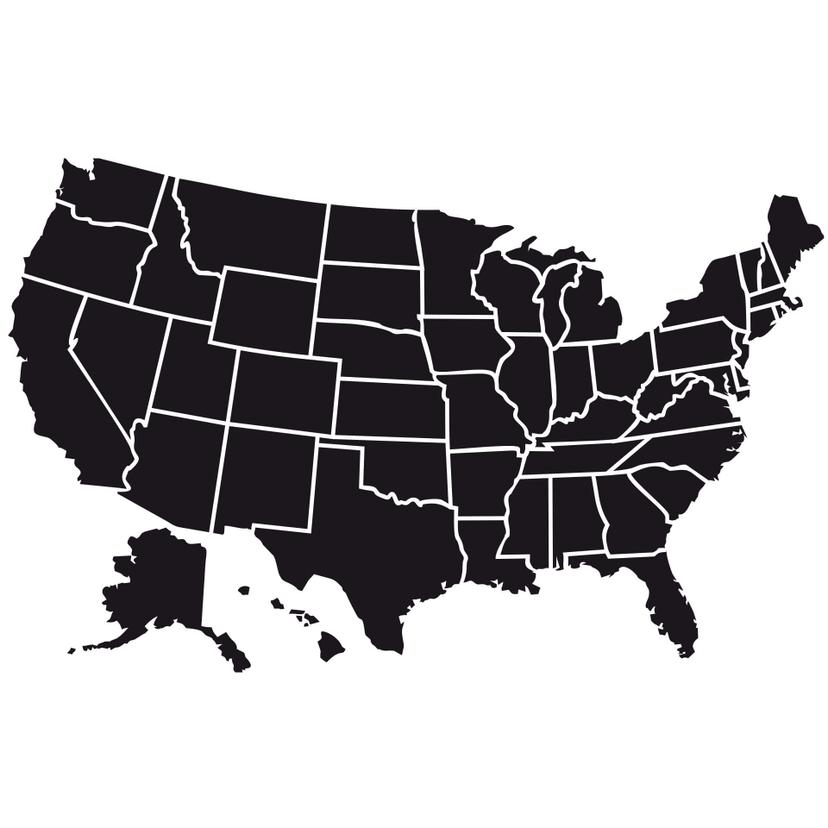 Adesivo murale - Carta degli USA