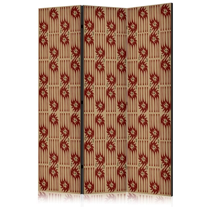 Paravent, Raumteiler freistehend, Trennwand - Predatory Features - Red Abstract Shapes Inspired by