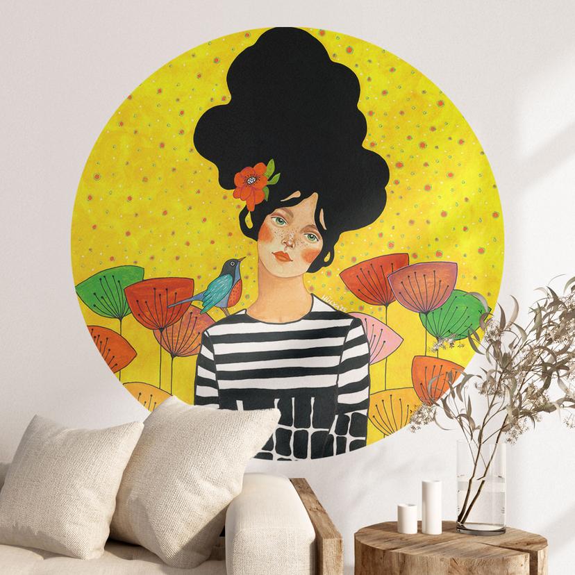 Vinilo decorativo Florista en jardín de verano - Hülya - Redondo