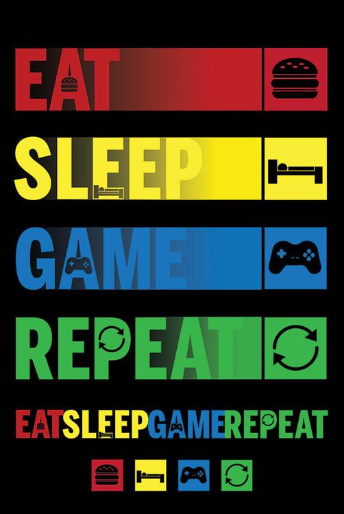 Poster Eat Sleep Game Repeat 61x91,5 cm