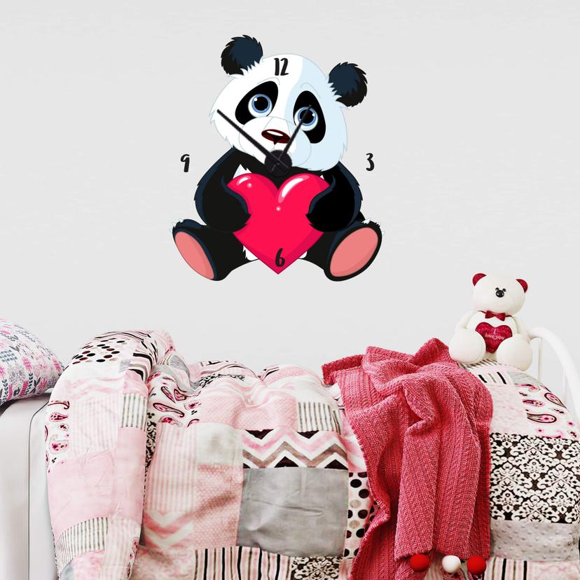 Adesivo murale Panda + Orologio