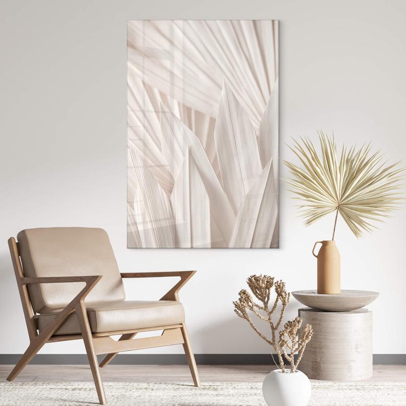 Tableau sur verre acrylique 1X Studio - Feuilles de palmier légères