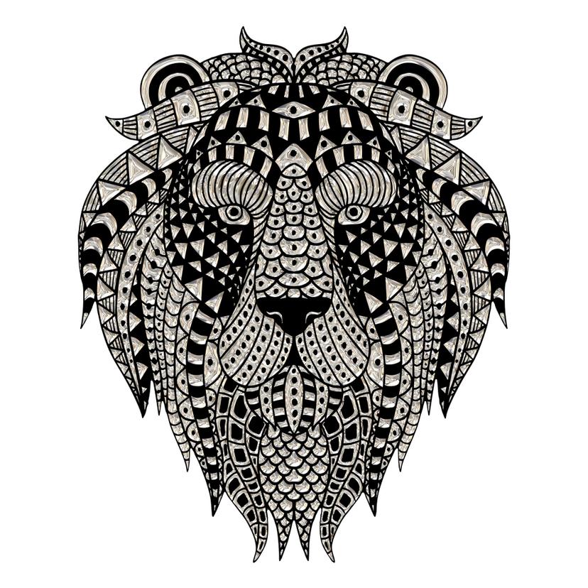 Wandtattoo Metallic Lion