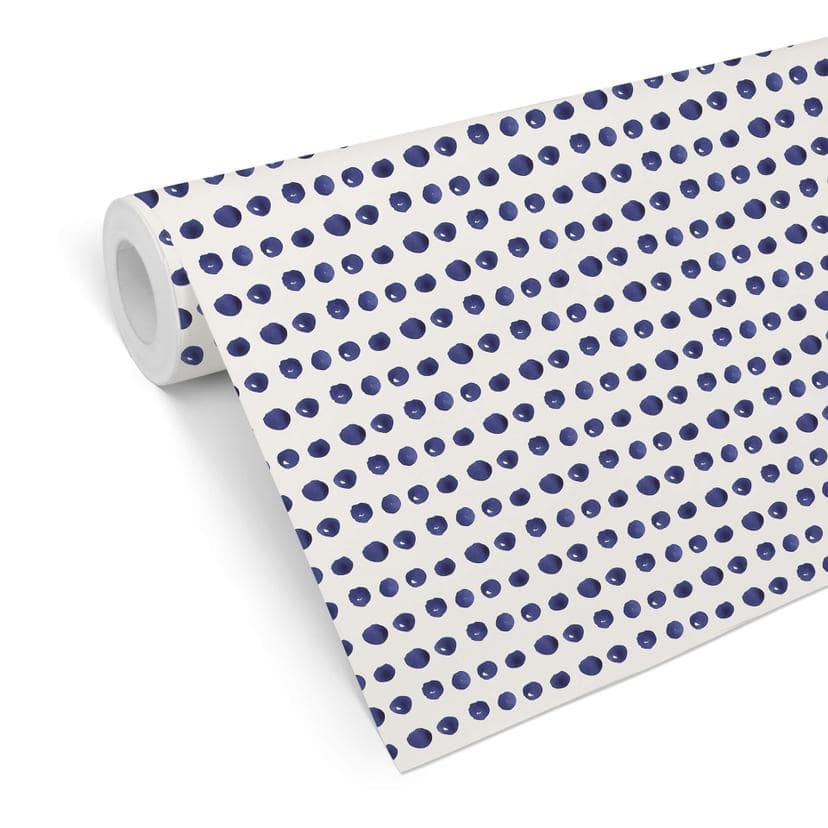 Papier peint à motifs - Points à l'aquarelle 01 - bleu